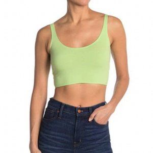 TOPSHOP Bright Green Cropped Tank Top Camisole Scoop Neck Petite Sizes Available